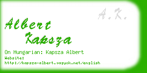 albert kapsza business card